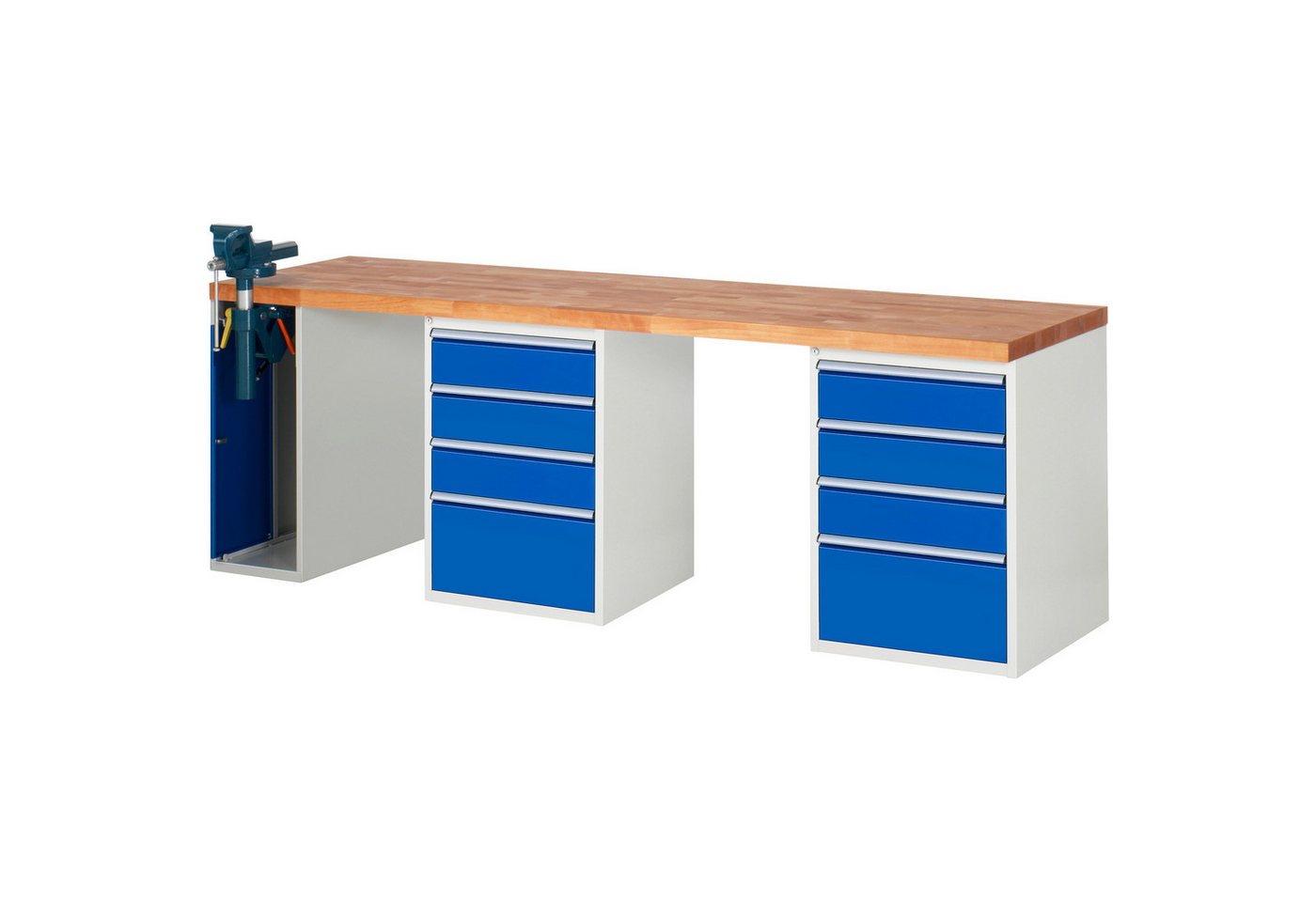 RAU Werkbank Werkbank 2500x700x890mm 8xSchublade-TA 1xSSKL lichtgrau/enzianblau RAU Werkbank Werkbank 2500x700x890mm 8xSchublade-TA 1xSSKL lichtgrau/enzianblau von RAU
