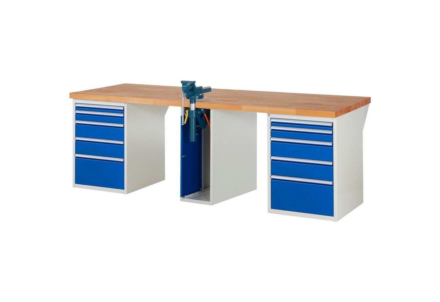 RAU Werkbank Werkbank 2500x900x890mm 10xSchublade-TA 1xSSKL lichtgrau/enzianblau RAU Werkbank Werkbank 2500x900x890mm 10xSchublade-TA 1xSSKL lichtgrau/enzianblau von RAU