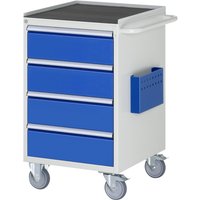RAU Werkstattwagen Serie 7000, HxBxT 975 x 580 x 650 mm, 4 x 100%-Auszug-Schubladen 4 x 180 mm, Arbeitsplatte Metall von RAU