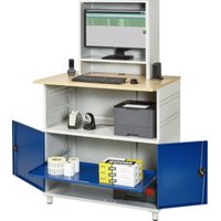 Rau Computer-Tisch 1022 mit Monitorgehäuse T300mm, B1100xT790xH1840mm von RAU