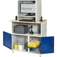 Rau Computer-Tisch 1023 mit Monitorgehäuse T550mm, B1100xT790xH1840mm von RAU