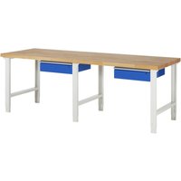 Rau Werkbank höhenverstellbar 7001A1, B2500xT900xH790-1140mm, 1x Schublade-TA Rau Werkbank höhenverstellbar 7001A1, B2500xT900xH790-1140mm, 1x Schublade-TA von RAU