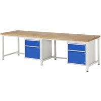 Rau Werkbank höhenverstellbar 8152A1, B3000xT900xH840-1040mm, 2x Schublade-TA, 2x Tür Rau Werkbank höhenverstellbar 8152A1, B3000xT900xH840-1040mm, 2x Schublade-TA, 2x Tür von RAU