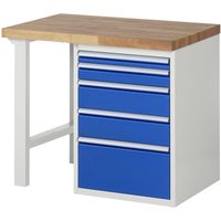 Werkbank Modell 7511 mit 5 Schubladen BxTxH 1000x700x840mm - RAU von RAU