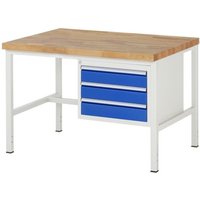 Werkbank höhenverstellbar 8127A1, B1250xT900xH840-1040mm, 3x Schublade-TA - RAU Werkbank höhenverstellbar 8127A1, B1250xT900xH840-1040mm, 3x Schublade-TA - RAU von RAU