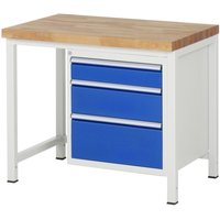 Werkbank höhenverstellbar 8159A1, B1000xT700xH840-1040mm, 3x Schublade-TA - RAU Werkbank höhenverstellbar 8159A1, B1000xT700xH840-1040mm, 3x Schublade-TA - RAU von RAU