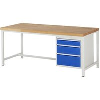 Werkbank höhenverstellbar 8159A1, B2000xT900xH840-1040mm, 3x Schublade-TA - RAU von RAU