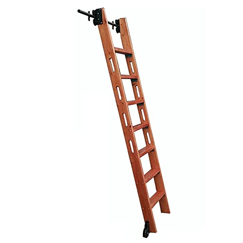 RAUGAJ 3,3 Fuß Bis 20 Fuß Rollleiter-Hardware-Bibliotheks-Schiebeleiter-Hardware-Kit (Ohne Leiter) + Verlängerungsschiene, Mobile Leiterschiene Mit Rundem Rohr, Für Bibliothek/Loft/Zuhause/Innenbereic von RAUGAJ