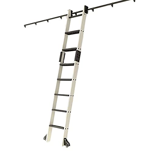 RAUGAJ 3.3Ft-20Ft Schiebe-Bibliotheksleiter-Hardware-Kit, Rollleiter-Hardware-Bibliotheks-Schiebeleiter-Komplettset-Hardware, Rundes Rohr, Mobile Leiterschiene (Keine Leiter)/20Ft/600Cm Track Kit von RAUGAJ