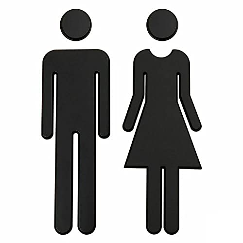 RAUGAJ 3D -Toilettenaufkleber, Diy -Mann Und Frau Toilettenaufkleber Wc Türschild Abziehbilder Toilettenschilder Toilette Waschraum Beschilderung/Black RAUGAJ 3D -Toilettenaufkleber, Diy -Mann Und Frau Toilettenaufkleber Wc Türschild Abziehbilder Toilettenschilder Toilette Waschraum Beschilderung/Black von RAUGAJ