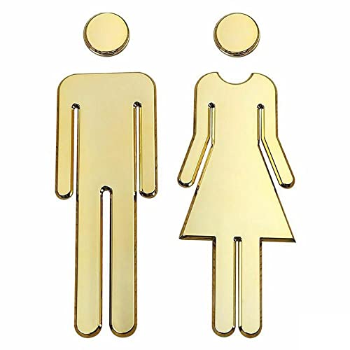 RAUGAJ 3D -Toilettenaufkleber, Diy -Mann Und Frau Toilettenaufkleber Wc Türschild Abziehbilder Toilettenschilder Toilette Waschraum Beschilderung/Gold RAUGAJ 3D -Toilettenaufkleber, Diy -Mann Und Frau Toilettenaufkleber Wc Türschild Abziehbilder Toilettenschilder Toilette Waschraum Beschilderung/Gold von RAUGAJ