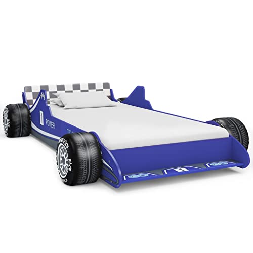RAUGAJ Baby & Kleinkind Möbel-Kinder-Rennwagenbett 90x200 cm Blau-Möbel von RAUGAJ