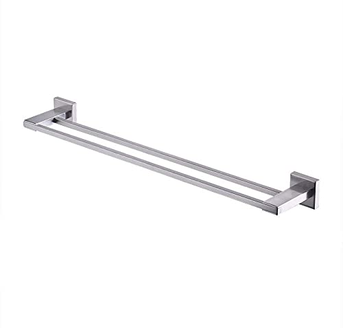 RAUGAJ Badezimmerregal ， Handtuchschiene Edelstahl Doppelstange Handtuchregal ， Duschbaumquadratische Zweipole Handtuch Multifunktion Handtuchschelfwand Badetuchschiene Hardware-Zubehör Für Badezimmer von RAUGAJ