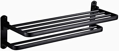 RAUGAJ Badezimmerregal Aluminiumtuchschiene Wasserdichtes Handtuchregalregal Mit Multi-Handtuch-Bar Badezimmer Wandtuchhalterschiene/60Cm von RAUGAJ