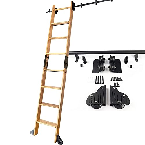 RAUGAJ Bibliothek Schiebeleiterbeschlbausatz Rundrohr Mobile Leiterschiene Mit Bodenrollen, 3.3Ft-20Ft Schwarze Leiterbeschläge Bibliothek Schiebeleiterbeschlbausatz/Color/3.3Ft/100Cm Track Kit RAUGAJ Bibliothek Schiebeleiterbeschlbausatz Rundrohr Mobile Leiterschiene Mit Bodenrollen, 3.3Ft-20Ft Schwarze Leiterbeschläge Bibliothek Schiebeleiterbeschlbausatz/Color/3.3Ft/100Cm Track Kit von RAUGAJ
