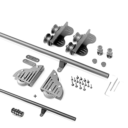 RAUGAJ Bodenrollenräder, 3,3 Fuß Bis 20 Fuß, Einziehbare Rollleiter-Hardware-Bibliothek, Schiebeleiter-Hardware-Kit, Runde Schiene/Schiene (Ohne Leiter), Runde Mobile Leiterschiene Mit Rohr/3.3Ft/100C von RAUGAJ