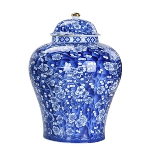 RAUGAJ Dekoratives Glas Ingwer Jar Vase Dekor Ingwer Jar Chinesische Floral Keramikglas Blau Und Weißes Porzellan Keramik Blumen Tempel Ingwer Jar Vase Ingwer Jars Lager Jar/Blue/20.5 * 30Cm von RAUGAJ