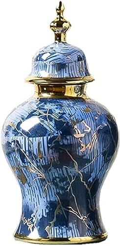 RAUGAJ Dekoratives Glas Ingwer Jar Vase Dekor Moderne Keramikblau -Ingwerglas Mit Deckel Chinesische Tradition Dekorative Porzellangläser Tempelglas Mit Deckel Ingwer Gläsern Aufbewahrungsglas Jar/a/2 von RAUGAJ