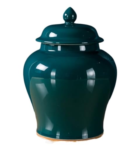 RAUGAJ Dekoratives Glas Ingwer Jar Vase Dekor Moderne Vase Keramik Ingwerglas Mit Deckel Dekorative Blume Vasen Porzellan Tempel Jar Behälter Ingwerglas Aufbewahrungsglas Jar/Orange/12.7 * 17.9Cm von RAUGAJ