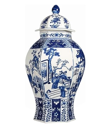 RAUGAJ Dekoratives Glas Ingwer Jar Vase Dekor Traditionelle Keramikgingerglas Mit Deckelblau Und Weißer Keramik Chinesische Dekorative Porzellangläser Tempelglas Ingwerglas Aufbewahrungsglas Jar/a/18* von RAUGAJ