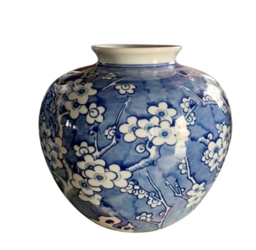 RAUGAJ Dekoratives Jar Ingwer Jar Vase Dekor Blau Und Weiße Blumenkran Chinoiserie Jar Ingwer Jartea Aufbewahrung Dekorative Wohnkultur Vase Ingwer Jars Aufbewahrung Jar/C/20.5 * 20.5Cm von RAUGAJ