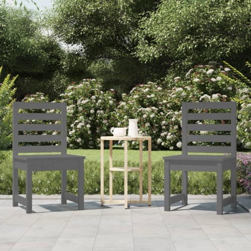 RAUGAJ Dieser Artikel: Gartenstühle 2 Stück, 50 x 48 x 91,5 cm, Grau, Massivholz, Kiefer von RAUGAJ
