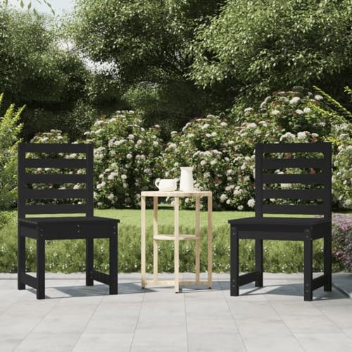 RAUGAJ Dieser Artikel: Gartenstühle 2 Stück, 50 x 48 x 91,5 cm, schwarzes Massivholz, Kiefer von RAUGAJ