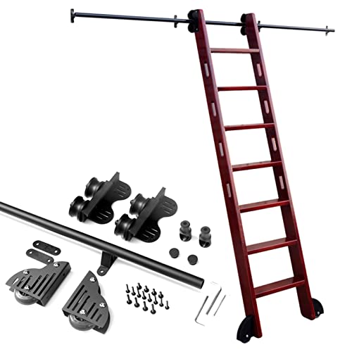 RAUGAJ Einziehbare Schiebeleiter, Bewegliches Schienenset, 3,3 Fuß Bis 20 Fuß Große Rollleiter-Hardware-Bibliothek, Schiebeleiter-Kit (Keine Leiter), Runde Schiene/Schiene, Rundes Rohr, Mobile Leiters von RAUGAJ