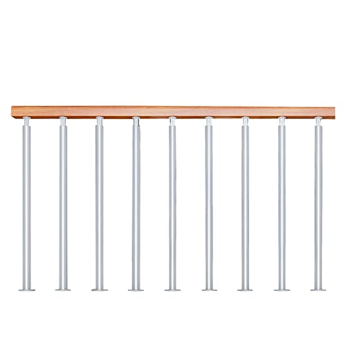 RAUGAJ Flur Round Banister Poste, Weiße Eisentreppengeländer Spindel/Handlauf -Stützbar Für Haus/Büro/Garage/Balkon, Bodenhalterung, Mit Ausstattung/Handrail Length-110Cm(43.3In) von RAUGAJ