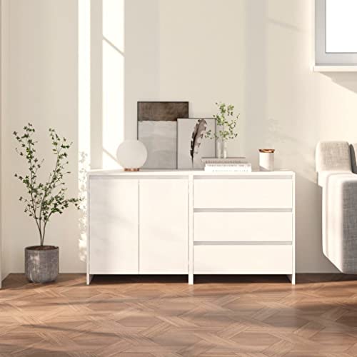 RAUGAJ Furniture Home Tools 2-teiliges Sideboard Weiß Holzwerkstoff von RAUGAJ