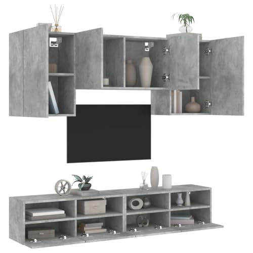 RAUGAJ Furniture Home Tools 5-teilige TV-Wohnwand Beton Grau Holzwerkstoff von RAUGAJ