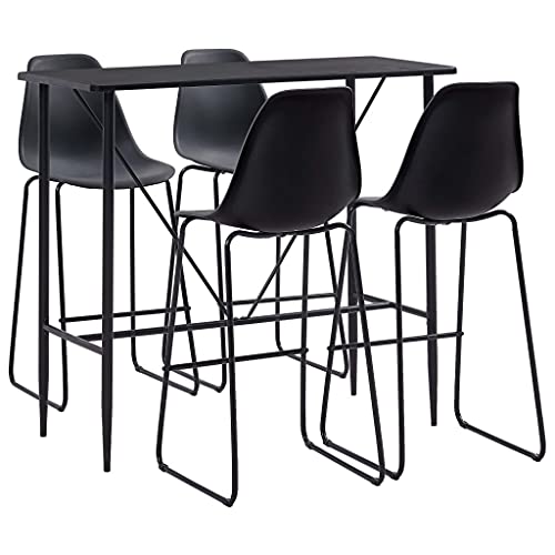 RAUGAJ Furniture Home Tools 5-teiliges Bar-Set Kunststoff schwarz von RAUGAJ