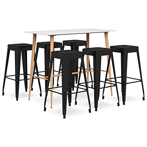 RAUGAJ Furniture Home Tools Bar-Set, 7-teilig, Weiß und Schwarz von RAUGAJ