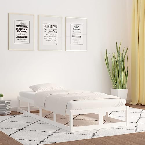 RAUGAJ Furniture Home Tools Bettrahmen Weiß 75x190 cm Klein Einzelbett Massivholz von RAUGAJ