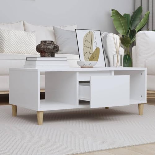 RAUGAJ Furniture Home Tools Couchtisch, Holz, 90 x 50 x 36,5 cm, Weiß von RAUGAJ