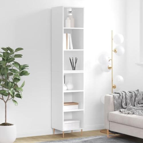 RAUGAJ Furniture Home Tools Highboard Hochglanz Weiß 34,5x32,5x180 cm Holzwerkstoff von RAUGAJ