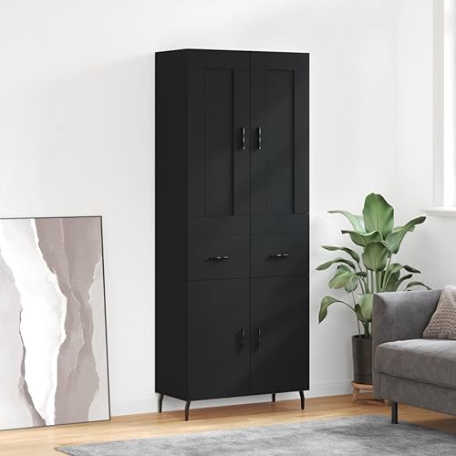 RAUGAJ Furniture Home Tools Highboard schwarz 69,5x34x180cm Holzwerkstoff von RAUGAJ