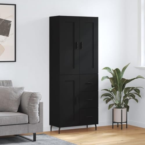 RAUGAJ Furniture Home Tools Highboard schwarz 69,5x34x180cm Holzwerkstoff von RAUGAJ