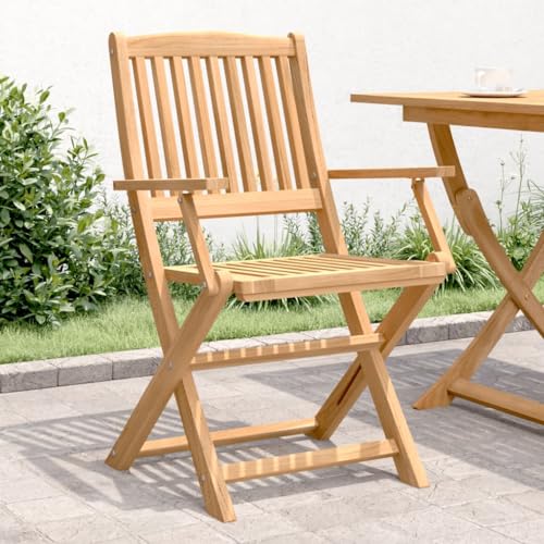 RAUGAJ Furniture Home Tools Klappbare Gartenstühle 4 Stück 57,5 x 54,5 x 90 cm Massivholz Akazie von RAUGAJ