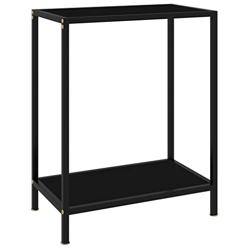 RAUGAJ Furniture Home Tools Konsolentisch, schwarz, 60 x 35 x 75 cm, gehärtetes Glas von RAUGAJ