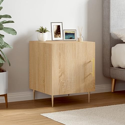 RAUGAJ Furniture Home Tools Nachttisch Sonoma Eiche 40x40x50cm Holzwerkstoff von RAUGAJ