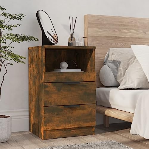 RAUGAJ Furniture Home Tools Nachttisch aus geräucherter Eiche, Holzwerkstoff von RAUGAJ