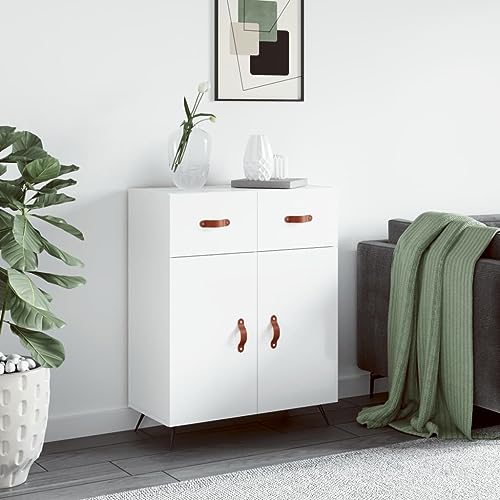 RAUGAJ Furniture Home Tools Sideboard Hochglanz Weiß 69,5x34x90cm Holzwerkstoff von RAUGAJ