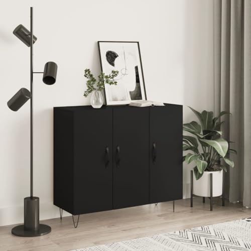 RAUGAJ Furniture Home Tools Sideboard Schwarz 90x34x80cm Holzwerkstoff von RAUGAJ
