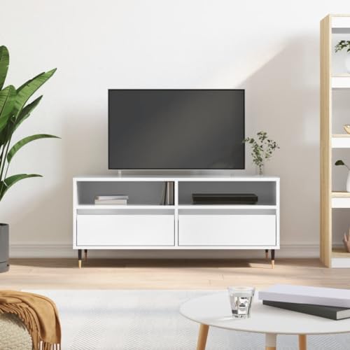 RAUGAJ Furniture Home Tools TV-Schrank, Hochglanz, Weiß, 100 x 34,5 x 44,5 cm, Holzwerkstoff von RAUGAJ