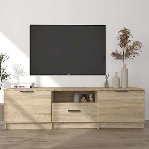 RAUGAJ Furniture Home Tools TV-Schrank Sonoma Eiche 140x35x40 cm Holzwerkstoff von RAUGAJ
