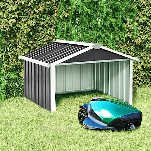 RAUGAJ Garten Mähroboter Schuppen 92x97x63cm Stahl verzinkt anthrazit Artikelfarbe Anthrazit von RAUGAJ
