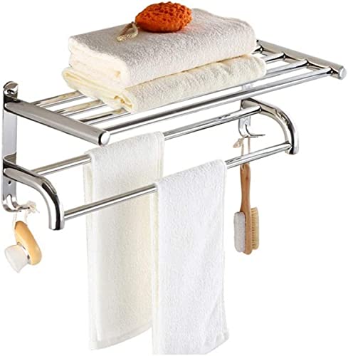 RAUGAJ Handtuchhandtuchschiene ， Edelstahl Doppelte Handtuch Runde Runde Doppelhandtuchschiene Mit Doppelhandtuchhandtuchrock Für Badezimmer Handtuchregal/40Cm von RAUGAJ