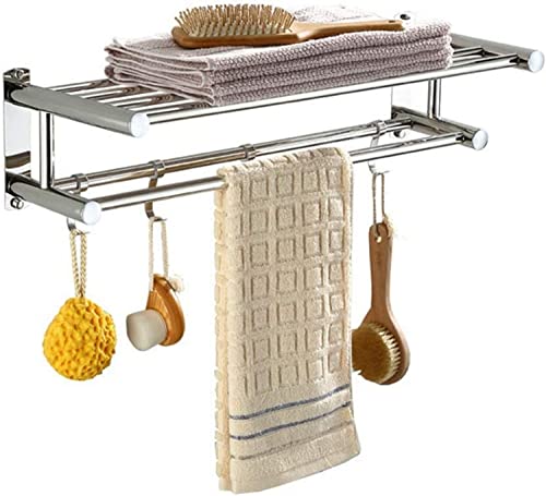 RAUGAJ Handtuchregal Handtuchschiene Badezimmer Doppel Handtuch Bar Sus Edelstahl Bad Wandschelfregal Hanging Handtuchstuch Zeitgenössischer Stil Handtuch Handtuch Rack Bad Handtuchregal/50Cm von RAUGAJ