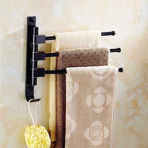 RAUGAJ Handtuchregal Handtuchschiene Handtuch Rack Abnehmbares Schwarzes Handtuch Rack Bad Handtuch Rack Bad Zubehör Montiert Auf Wand Badezimmer Handtuchregal von RAUGAJ
